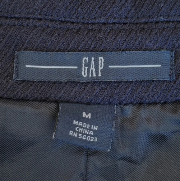 Gap Navy Wool Blend Cropped Coat Winter Warm Business Casual Aline Hip - Picture 5 of 7
